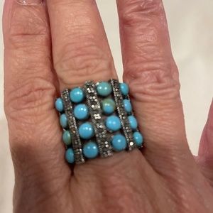 Turquoise and Silver Women's Ring